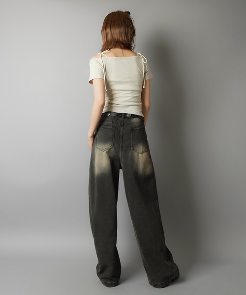 SPINNS(スピンズ)の「半袖オフショルカットソー/肩リボン/クロス(Tシャツ/カットソー・レディース・ブラック/アイボリー/ベージュ・ONESIZE)」の15枚目の写真