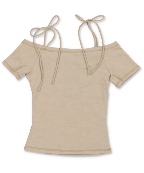 SPINNS(スピンズ)の「半袖オフショルカットソー/肩リボン/クロス(Tシャツ/カットソー・レディース・ブラック/アイボリー/ベージュ・ONESIZE)」の19枚目の写真