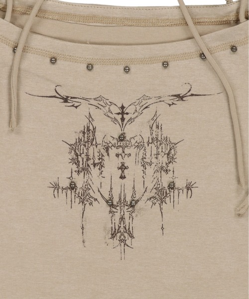 SPINNS(スピンズ)の「半袖オフショルカットソー/肩リボン/クロス(Tシャツ/カットソー・レディース・ブラック/アイボリー/ベージュ・ONESIZE)」の20枚目の写真