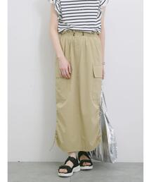 Samansa Mos2 blue | ナイロンカーゴスカート(スカート)
