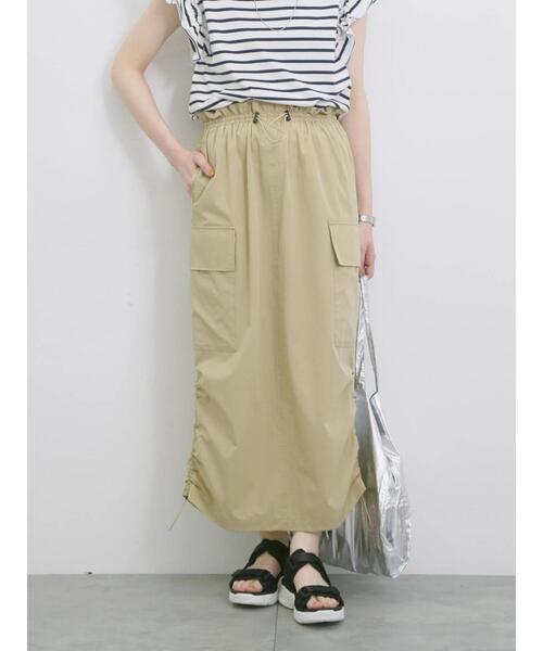 Samansa Mos2 blue（サマンサモスモスブルー）の「ナイロンカーゴスカート（スカート・レディース・カーキ/ブラック/ベージュ・F）」の15枚目の写真