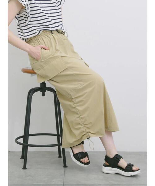 Samansa Mos2 blue（サマンサモスモスブルー）の「ナイロンカーゴスカート（スカート・レディース・カーキ/ブラック/ベージュ・F）」の17枚目の写真