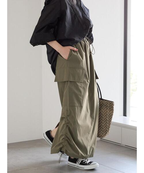 Samansa Mos2 blue（サマンサモスモスブルー）の「ナイロンカーゴスカート（スカート・レディース・カーキ/ブラック/ベージュ・F）」の20枚目の写真