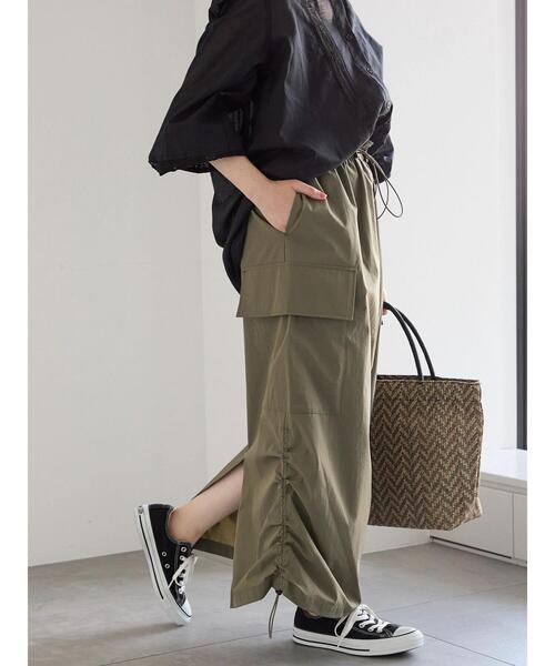 Samansa Mos2 blue（サマンサモスモスブルー）の「ナイロンカーゴスカート（スカート・レディース・カーキ/ブラック/ベージュ・F）」の21枚目の写真