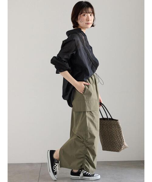 Samansa Mos2 blue（サマンサモスモスブルー）の「ナイロンカーゴスカート（スカート・レディース・カーキ/ブラック/ベージュ・F）」の22枚目の写真