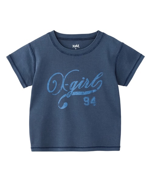 X-girl（エックスガール）の「LOGO AND NUMBER S/S BABY TEE（Tシャツ/カットソー・レディース・ブラック/ネイビー/ブラウン・S/M）」の5枚目の写真