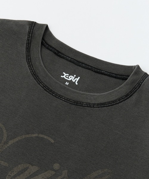 X-girl（エックスガール）の「LOGO AND NUMBER S/S BABY TEE（Tシャツ/カットソー・レディース・ブラック/ネイビー/ブラウン・S/M）」の7枚目の写真