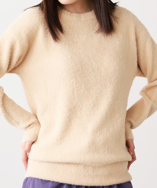 ROOPTOKYO(ループトウキョウ)の「クルーネック シンプルシャギーニット(ニット/セーター・メンズ・サックスブルー/ブラック/ベージュ/ネイビー/ホワイト/レッド・M/L/XL/FREE)」の4枚目の写真