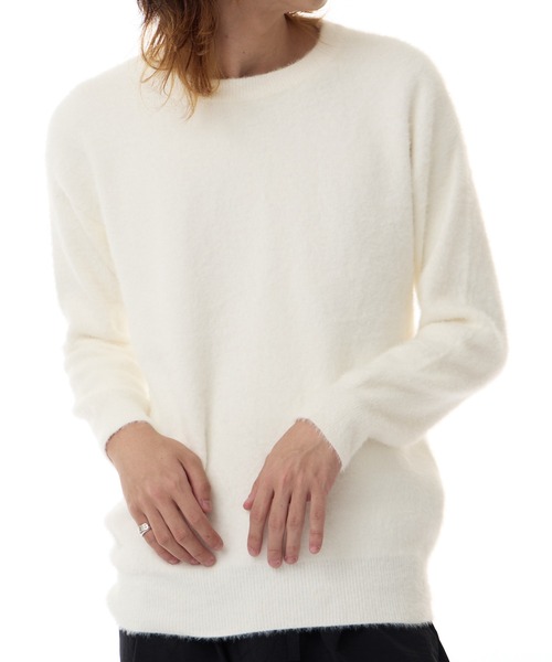 ROOPTOKYO(ループトウキョウ)の「クルーネック シンプルシャギーニット(ニット/セーター・メンズ・サックスブルー/ブラック/ベージュ/ネイビー/ホワイト/レッド・M/L/XL/FREE)」の2枚目の写真