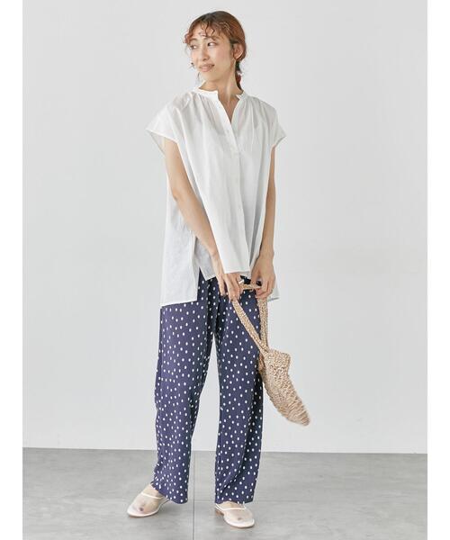 Lugnoncure（ルノンキュール）の「綿麻バンドカラーブラウス（シャツ/ブラウス・レディース・グリーン/チャコールグレー/オフホワイト/ネイビー・F）」の11枚目の写真