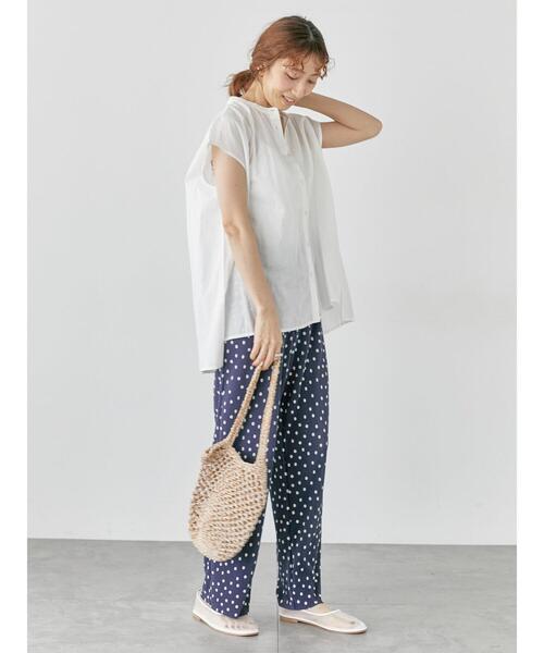 Lugnoncure（ルノンキュール）の「綿麻バンドカラーブラウス（シャツ/ブラウス・レディース・グリーン/チャコールグレー/オフホワイト/ネイビー・F）」の12枚目の写真