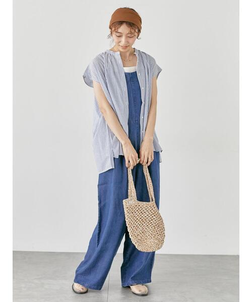 Lugnoncure（ルノンキュール）の「綿麻バンドカラーブラウス（シャツ/ブラウス・レディース・グリーン/チャコールグレー/オフホワイト/ネイビー・F）」の14枚目の写真