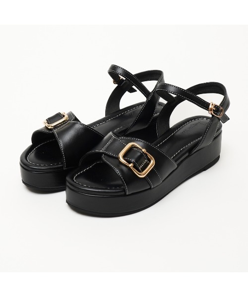 Launa lea（ラウナレア）の「【25春夏】バックルプラットフォームサンダル(S153)（サンダル・レディース・キャメル/ブラック/アイボリー・S/M/L/LL）」の12枚目の写真