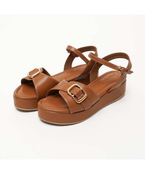 Launa lea（ラウナレア）の「【25春夏】バックルプラットフォームサンダル(S153)（サンダル・レディース・キャメル/ブラック/アイボリー・S/M/L/LL）」の15枚目の写真