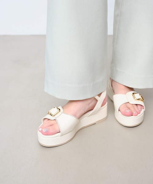 Launa lea（ラウナレア）の「【25春夏】バックルプラットフォームサンダル(S153)（サンダル・レディース・キャメル/ブラック/アイボリー・S/M/L/LL）」の9枚目の写真