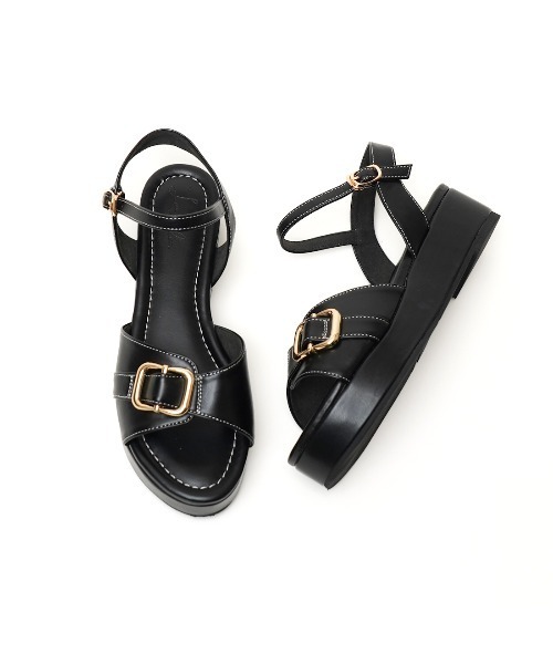 Launa lea（ラウナレア）の「【25春夏】バックルプラットフォームサンダル(S153)（サンダル・レディース・キャメル/ブラック/アイボリー・S/M/L/LL）」の11枚目の写真