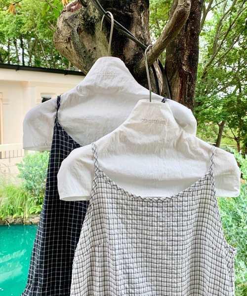 everycoco（エブリーココ）の「チェック柄フリルティアードキャミソール（キャミソール・レディース・ブラック/ホワイト・FREE）」の21枚目の写真
