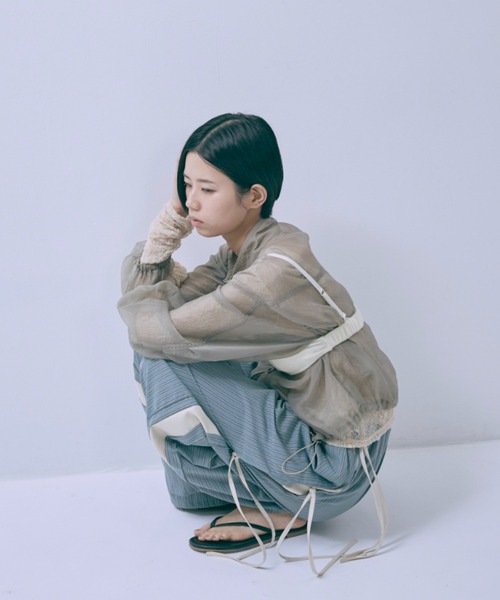 EN NEUME(エンノイム)の「Side Ribbon Stripe Pants(その他パンツ・レディース・ブルー/ブラウン/ベージュ・0/1)」の22枚目の写真