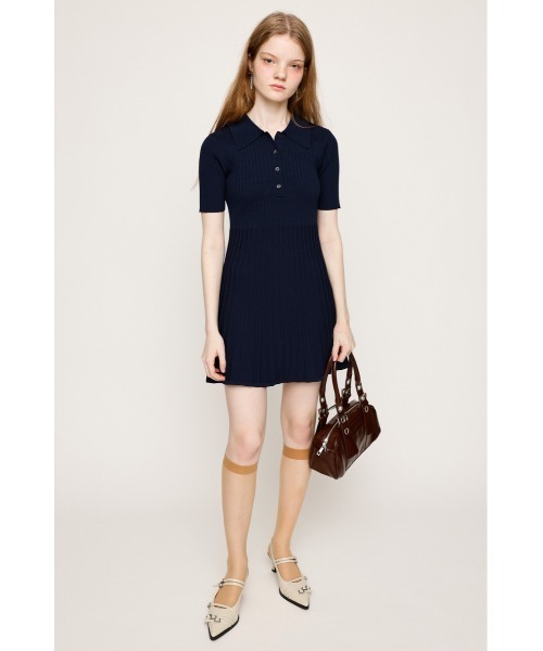 SLY(スライ)の「COLLARED PLEATS HG S/OP カラード プリーツ ハイゲージ ショートワンピース 半袖 夏服(ワンピース・レディース・ブラック/グレー/ネイビー・1/2)」の10枚目の写真