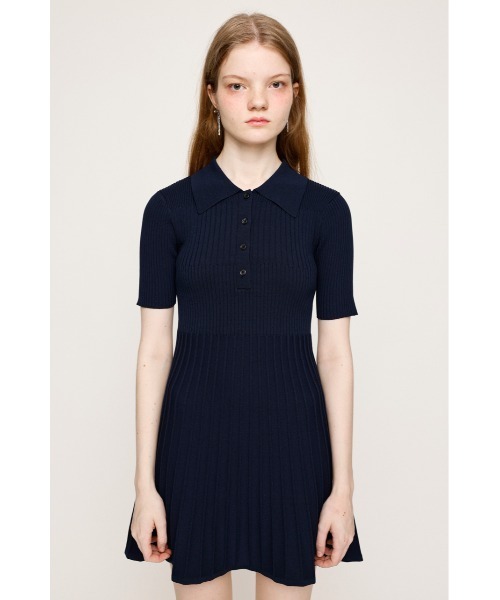 SLY(スライ)の「COLLARED PLEATS HG S/OP カラード プリーツ ハイゲージ ショートワンピース 半袖 夏服(ワンピース・レディース・ブラック/グレー/ネイビー・1/2)」の11枚目の写真