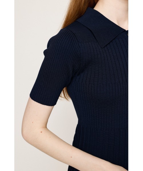 SLY(スライ)の「COLLARED PLEATS HG S/OP カラード プリーツ ハイゲージ ショートワンピース 半袖 夏服(ワンピース・レディース・ブラック/グレー/ネイビー・1/2)」の14枚目の写真