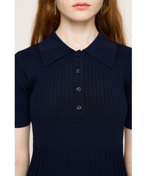 SLY(スライ)の「COLLARED PLEATS HG S/OP カラード プリーツ ハイゲージ ショートワンピース 半袖 夏服(ワンピース・レディース・ブラック/グレー/ネイビー・1/2)」の15枚目の写真