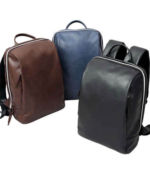 REGiSTA(レジスタ)の「REGiSTA PULEATHER SNART BACK PACK(バックパック/リュック・メンズ・ネイビー/ブラック・FREE)」の5枚目の写真