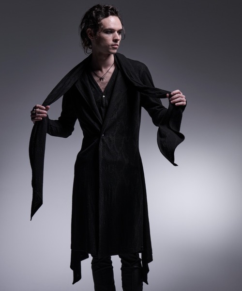 kiryuyrik(キリュウキリュウ)の「Kiryuyrik/キリュウキリュウ/PythonJQD Stoal Cardigan/ パイソンジャガード ストールカーディガン(カーディガン/ボレロ・メンズ・レッド/ブラック・SMALL/MEDIUM/LARGE)」の6枚目の写真