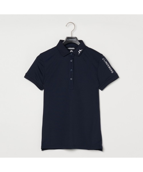 セール】【J.LINDEBERG/GOLF】袖ロゴ刺繍半袖ポロ（シャツ/ブラウス