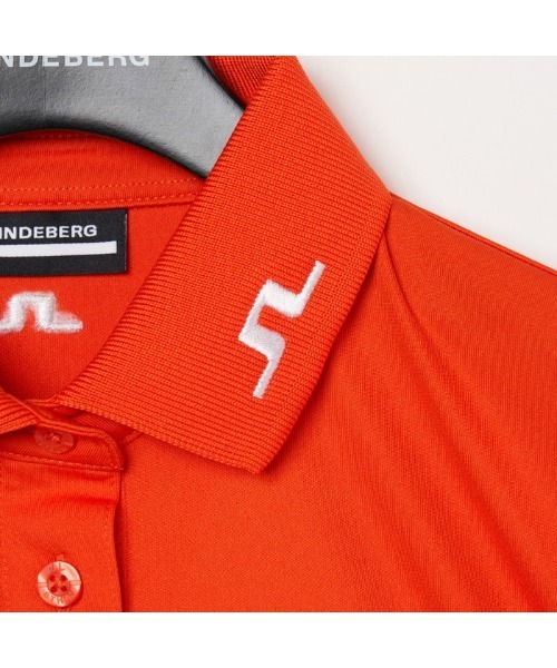 ジェイリンドバーグ オメガ企業ロゴ スポーツ ポロシャツ レッド Lサイズ J.LINDEBERG - ブリッジマーク スタンドカラー シャツ | 半袖 ポロ