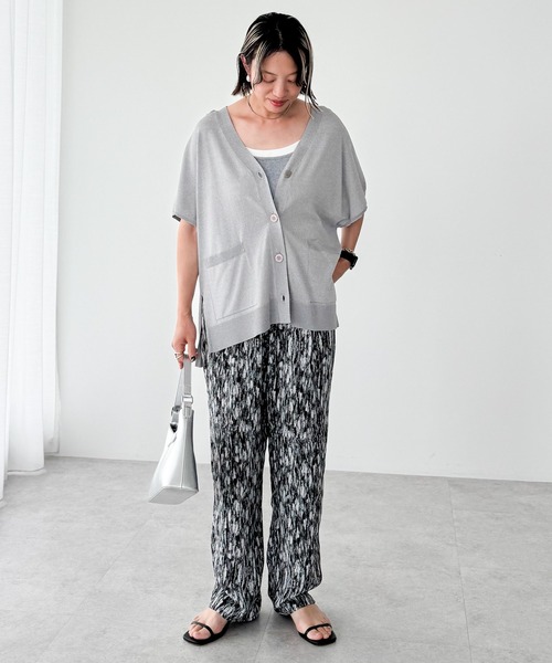 Green　Parks（グリーンパークス）の「フレンチスリーブカーディガン（カーディガン/ボレロ・レディース・杢グレー/アイボリー/ブラック/レッド/ブラウン・FREE）」の17枚目の写真