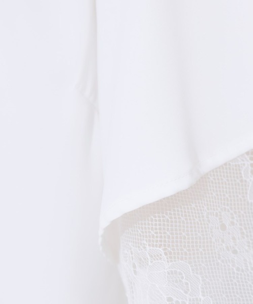 couture brooch（クチュールブローチ）の「【マシンウォッシャブル・一枚で着映える】レース重ねフレアブラウス（シャツ/ブラウス・レディース・サンドベージュ/ブラック/サックスブルー/オフホワイト・36/38/40/42）」の6枚目の写真
