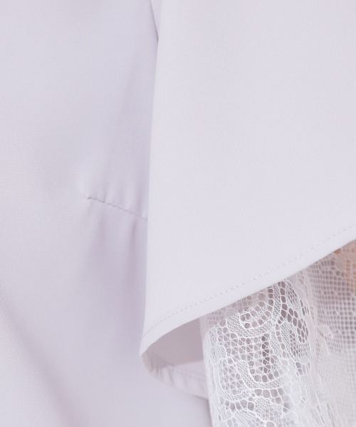 couture brooch（クチュールブローチ）の「【マシンウォッシャブル・一枚で着映える】レース重ねフレアブラウス（シャツ/ブラウス・レディース・サンドベージュ/ブラック/サックスブルー/オフホワイト・36/38/40/42）」の9枚目の写真