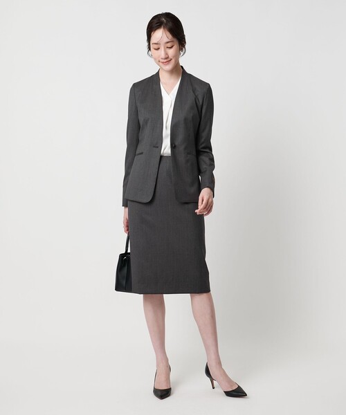 UNITED ARROWS（ユナイテッドアローズ）の「Vitale Barberis Canonico ノーラペルジャケット（ノーカラージャケット・レディース・ブラック/モカ/ダークグレー/ネイビー・34/36/40/38）」の10枚目の写真