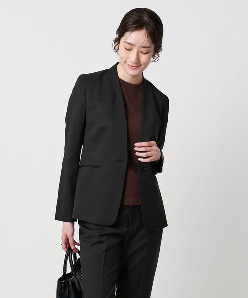 UNITED ARROWS（ユナイテッドアローズ）の「Vitale Barberis Canonico ノーラペルジャケット（ノーカラージャケット・レディース・ブラック/モカ/ダークグレー/ネイビー・34/36/40/38）」の11枚目の写真