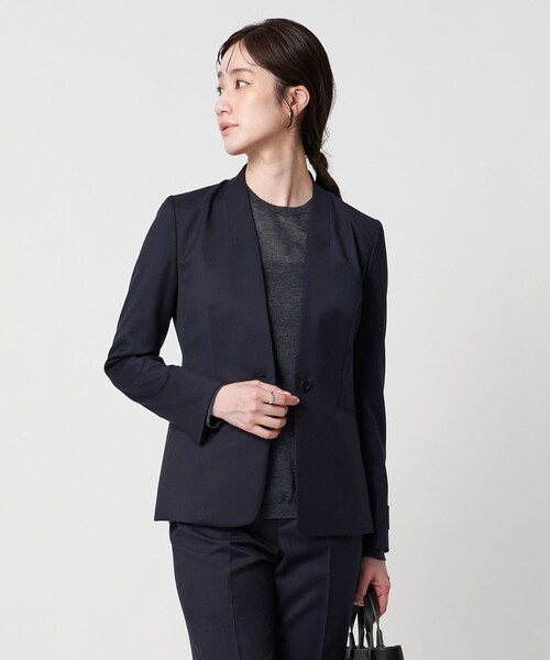 【美品】UNITED ARROWSネイビー ノーカラー ジャケット＆パンツ UNITED ARROWS（ユナイテッドアローズ）の「＜UNITED ARROWS＞RIOPEL V