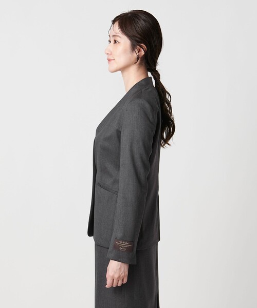 UNITED ARROWS（ユナイテッドアローズ）の「Vitale Barberis Canonico ノーラペルジャケット（ノーカラージャケット・レディース・ブラック/モカ/ダークグレー/ネイビー・34/36/40/38）」の18枚目の写真