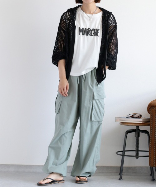 cepo(セポ)の「〈さらっと涼しい、シルキータッチ♪〉シルケットノースリーブロゴTee(Tシャツ/カットソー・レディース・ブラック/オフホワイト/ブラウン・M)」の19枚目の写真
