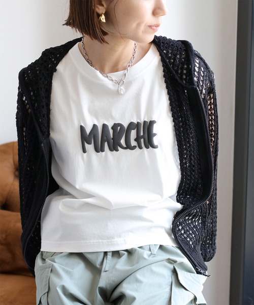 cepo(セポ)の「〈さらっと涼しい、シルキータッチ♪〉シルケットノースリーブロゴTee(Tシャツ/カットソー・レディース・ブラック/オフホワイト/ブラウン・M)」の21枚目の写真