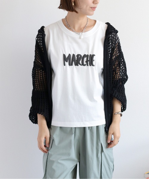 cepo(セポ)の「〈さらっと涼しい、シルキータッチ♪〉シルケットノースリーブロゴTee(Tシャツ/カットソー・レディース・ブラック/オフホワイト/ブラウン・M)」の20枚目の写真