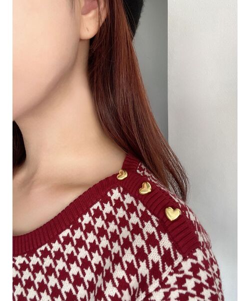 セール】ハウンドトゥースバイカラーニットワンピース（ワンピース