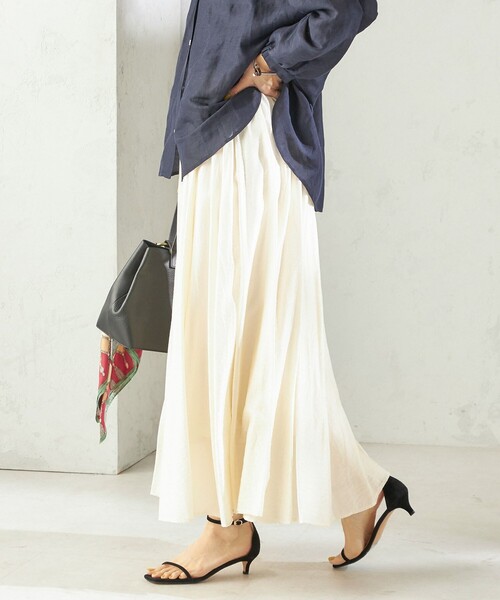 SHIPS（シップス）の「〈手洗い可能〉ウエスト ゴム ボリューム フレア