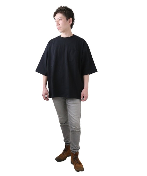 BACKYARD FAMILY（バックヤードファミリー）の「グッドウェア USAコットンスーパービッグ無地ポケットT（Tシャツ/カットソー・メンズ・チャコールグレー/杢グレー/ブラック/ブルーグレー/オリーブ/ネイビー/ホワイト・XL/S/M/L）」の8枚目の写真