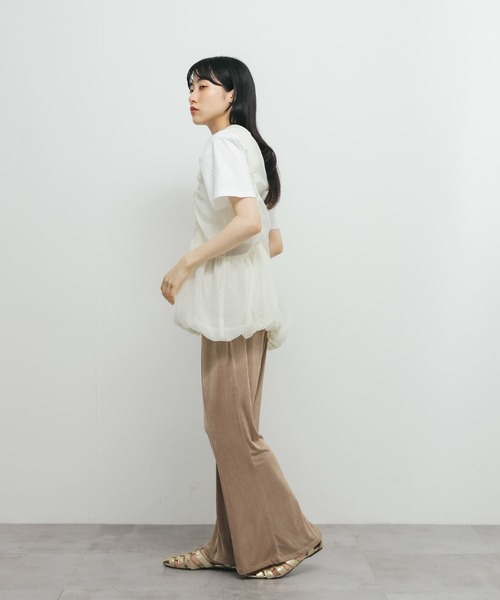 KBF（ケイビーエフ）の「ドロストバルーンスリーブレストップス（チュニック・レディース・グレー系その他/アイボリー/ブラック・ONE）」の9枚目の写真