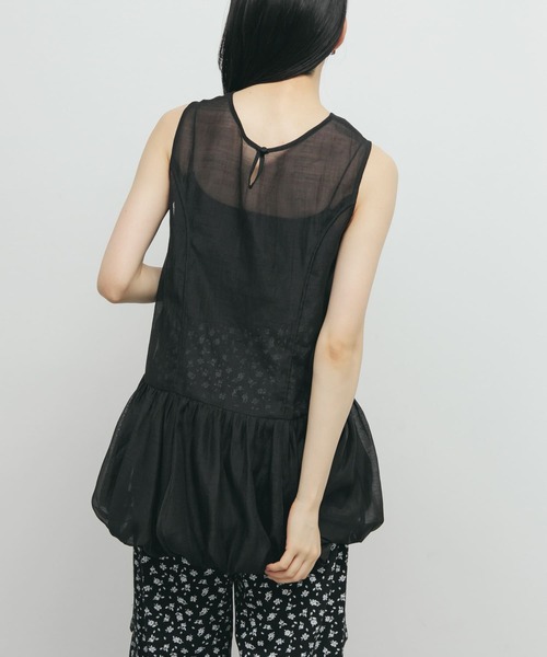 KBF（ケイビーエフ）の「ドロストバルーンスリーブレストップス（チュニック・レディース・グレー系その他/アイボリー/ブラック・ONE）」の14枚目の写真