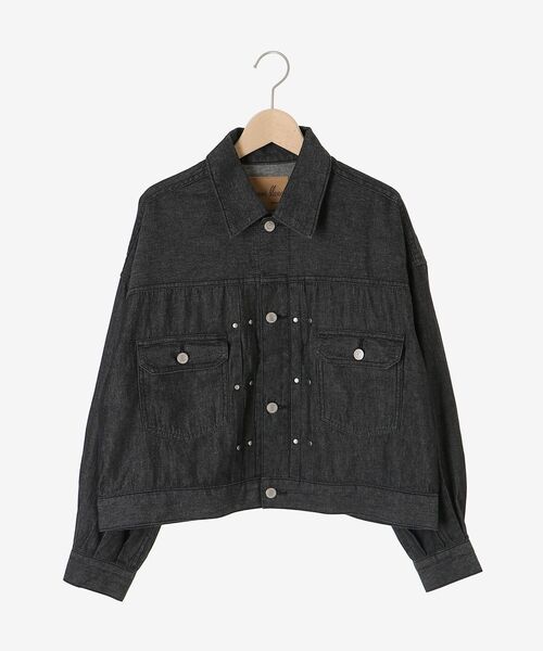 le.coeur blanc（ルクールブラン）の「ライトデニムジャケット（デニムジャケット・レディース・ブラック/ネイビー・38）」の3枚目の写真