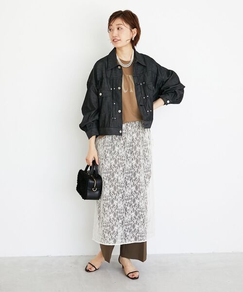 le.coeur blanc（ルクールブラン）の「ライトデニムジャケット（デニムジャケット・レディース・ブラック/ネイビー・38）」の17枚目の写真