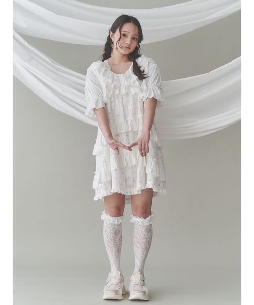 【即日発送】merry jenny floralミニフレアワンピース　ピンク 即日発送】merry jenny floralミニフレアワンピース ピンク