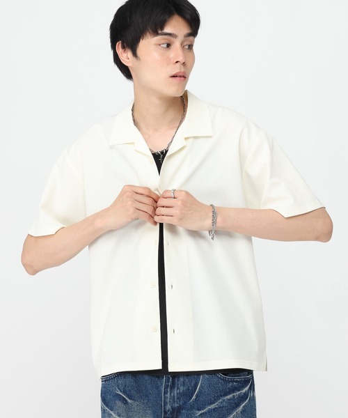 3.3 Field Trip （3.3フィールドトリップ）の「3.3 Field Trip／ルーズ楊柳シャツ（シャツ/ブラウス・メンズ・ブラック/アイボリー/ダークブルー・MEDIUM/LARGE）」の7枚目の写真