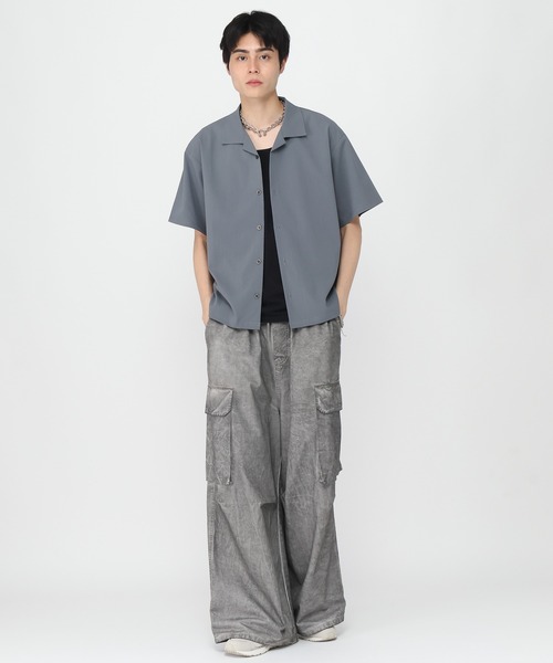 3.3 Field Trip （3.3フィールドトリップ）の「3.3 Field Trip／ルーズ楊柳シャツ（シャツ/ブラウス・メンズ・ブラック/アイボリー/ダークブルー・MEDIUM/LARGE）」の14枚目の写真